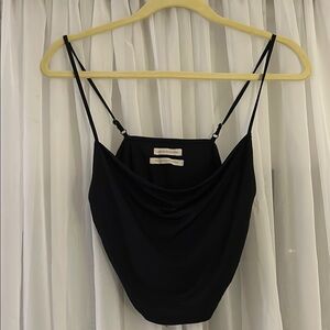 Black Cowl Neck Top